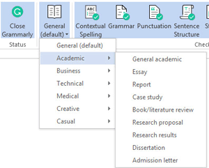Grammarly-free-vs-premium-specific-genre-setting-option genre setting image