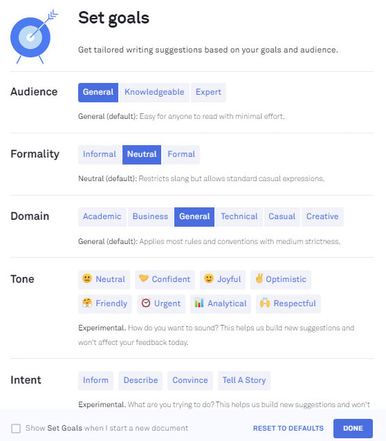 setting-up-goal-in-grammarly-free-and-premium-plan Setup goal image