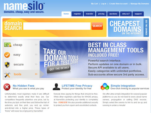 NameSilo Cheap Domain Registrar