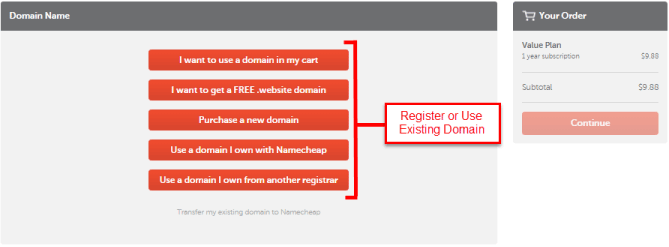 Registering Domain in NameCheap